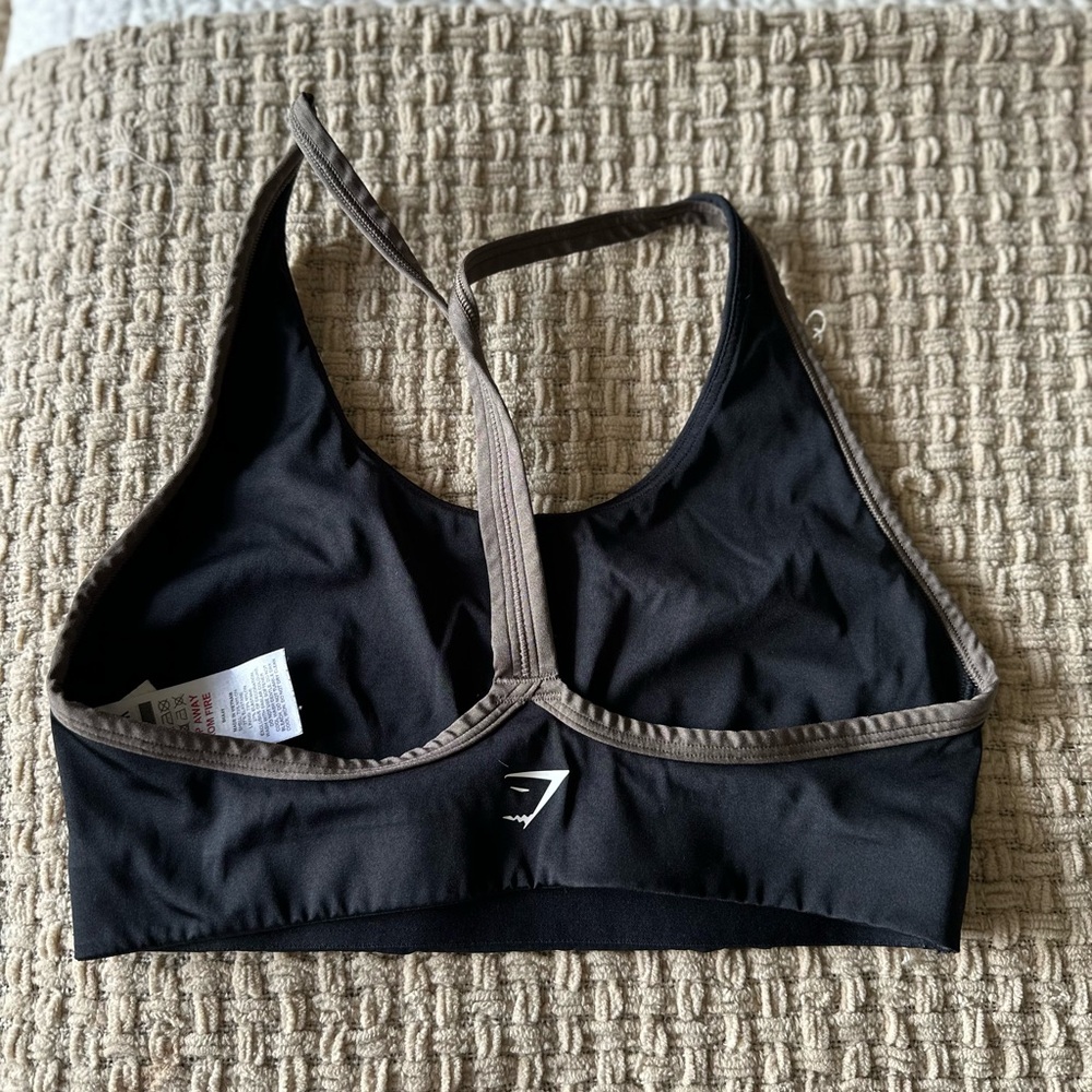 Gymshark Black and Brown Sports Bra